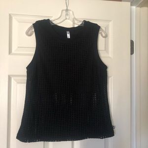 Fabletics Black Mesh Sleeveless Shirt